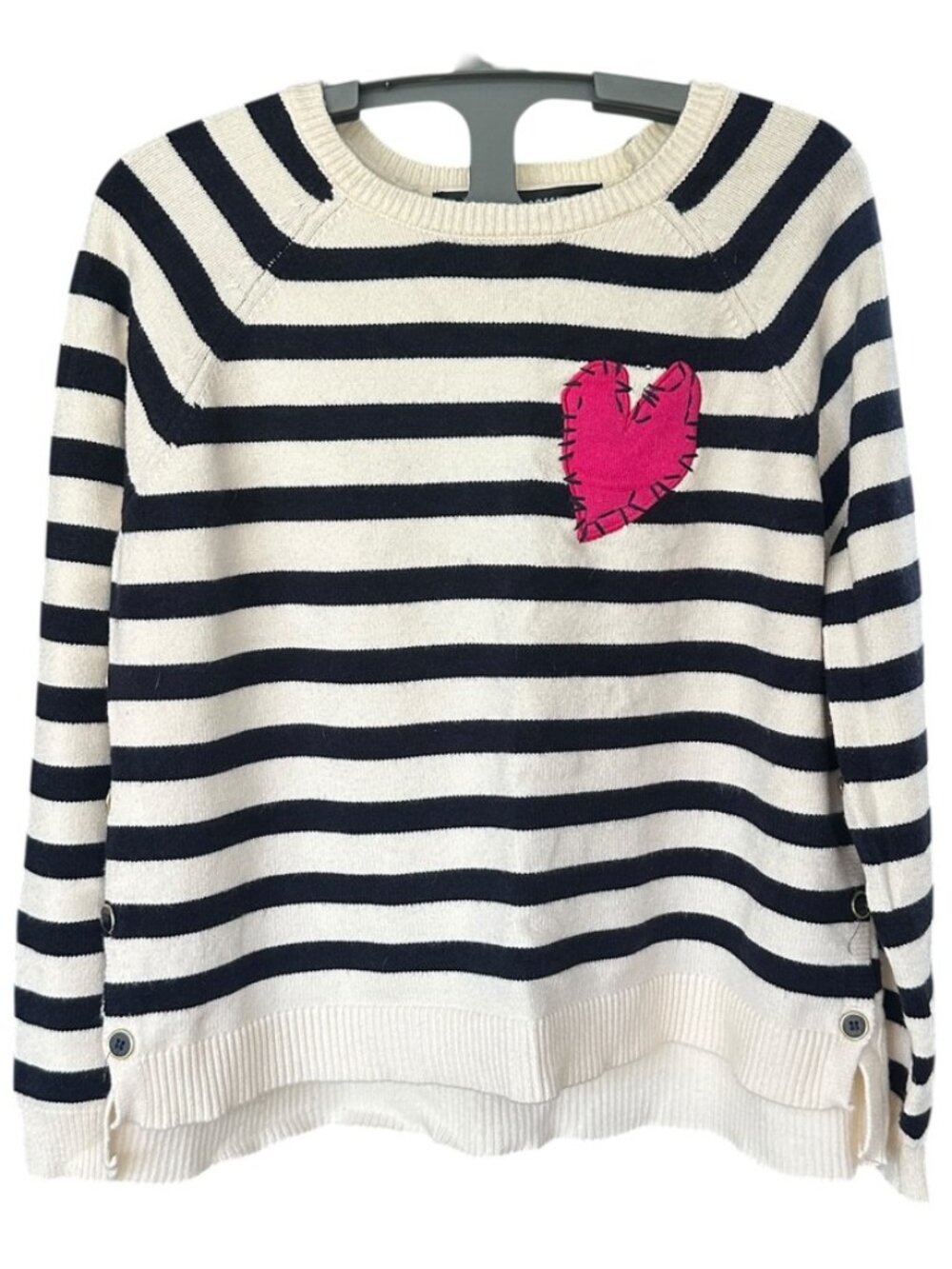 AQUA x Kerri Rosenthal Heart Patch Sweater, Size S